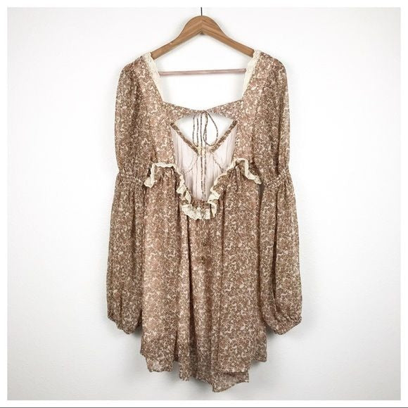 Pennie Printed Babydoll Mini Dress Size Small