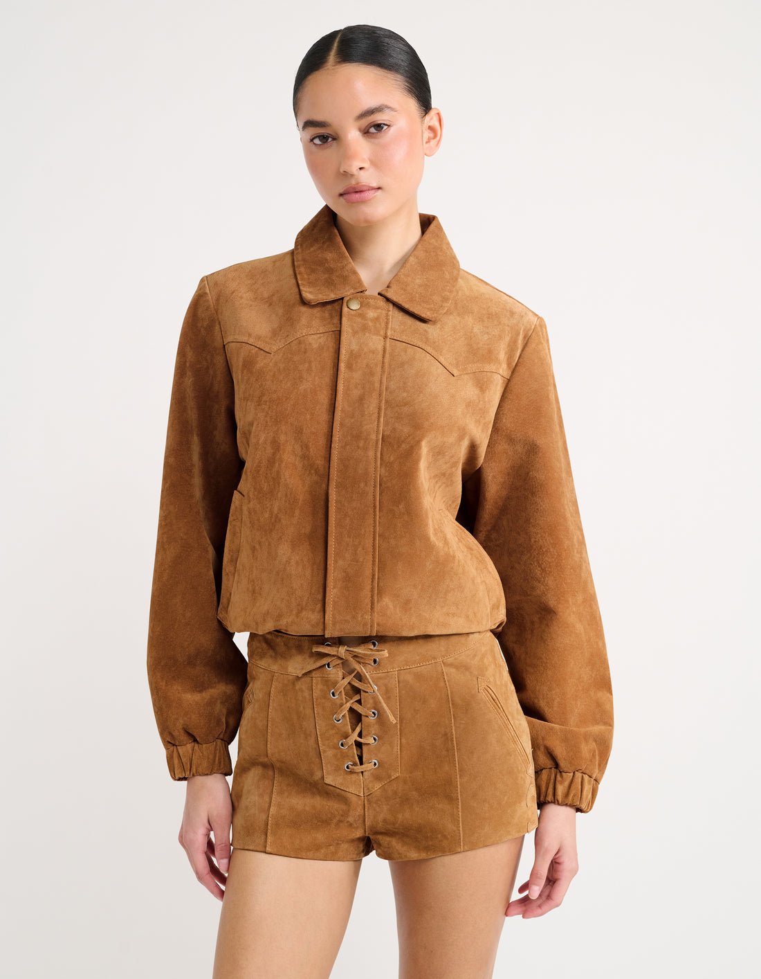 Preston Bomber in Saddle Suede