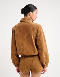 Preston Bomber in Saddle Suede