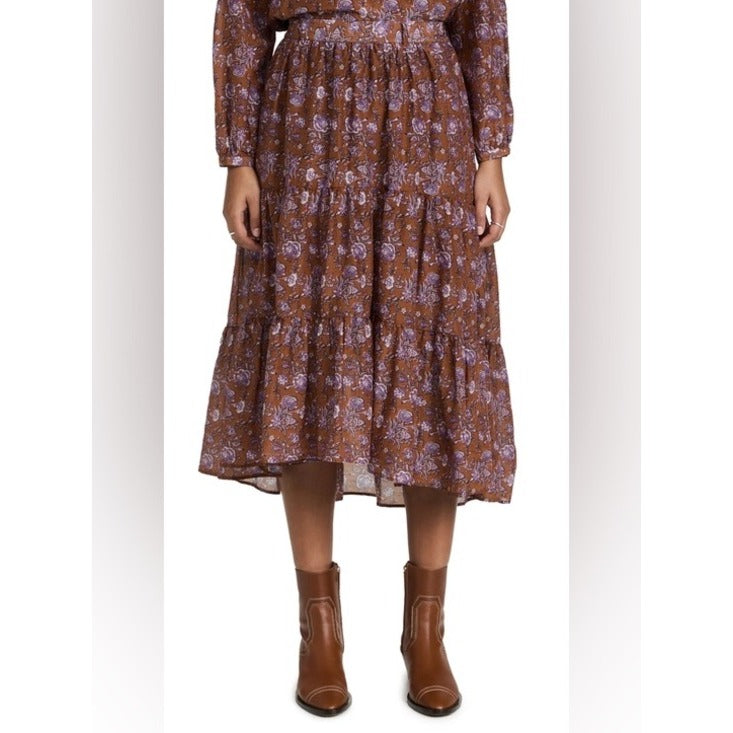 Iris Maxi Skirt in Golden Clover - Small