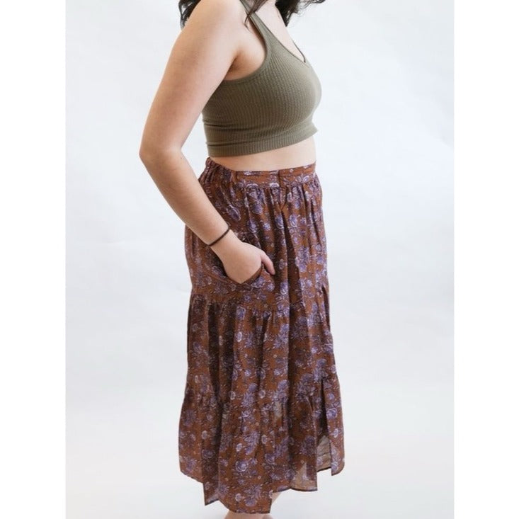 Iris Maxi Skirt in Golden Clover - Small