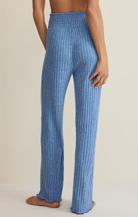 Dawn Smocked Rib Pant in Tropical Tide