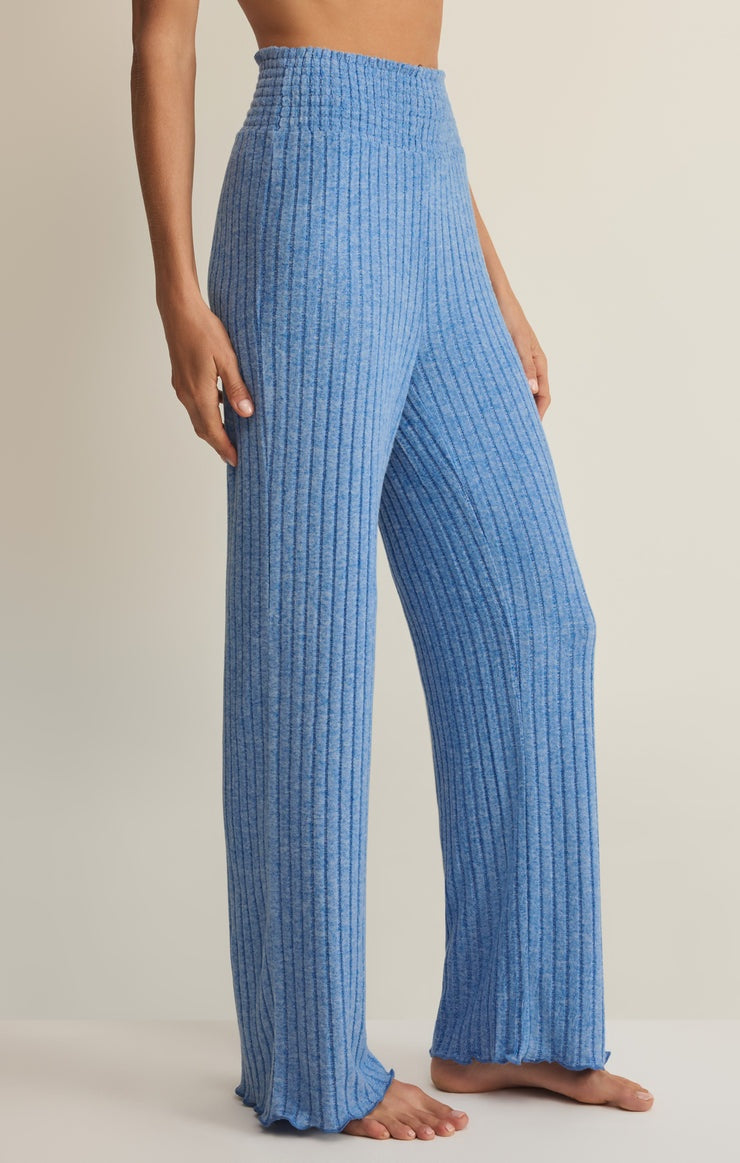 Dawn Smocked Rib Pant in Tropical Tide