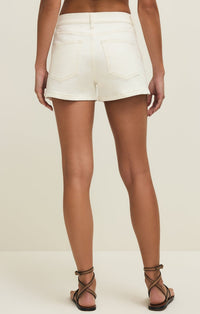 Camila High Rise A-Line Denim Short in Cloud