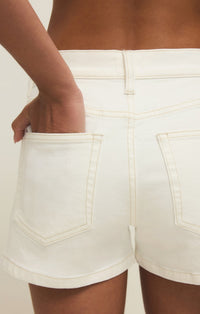 Camila High Rise A-Line Denim Short in Cloud