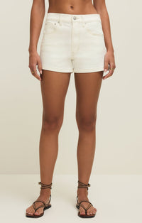 Camila High Rise A-Line Denim Short in Cloud