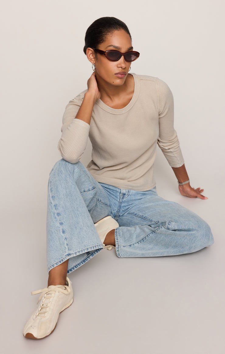 Arlet Mini Thermal Top in Soft Ecru