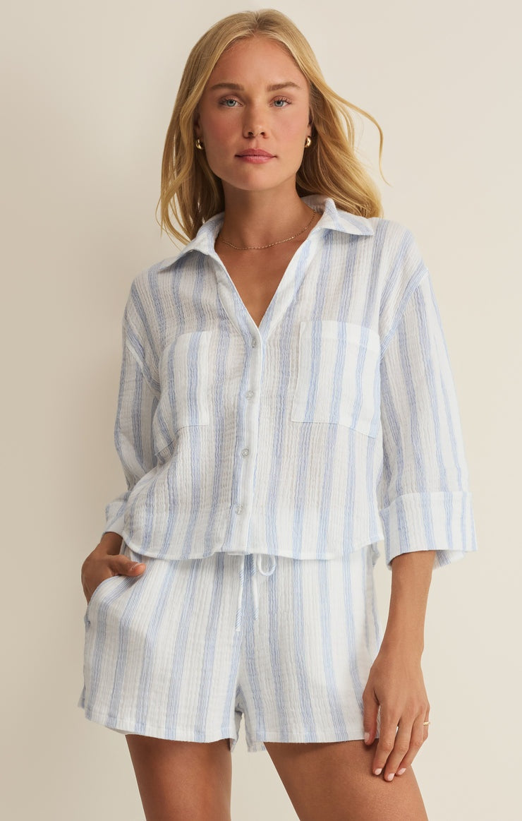 Helena Striped Shirt in Sea Salt