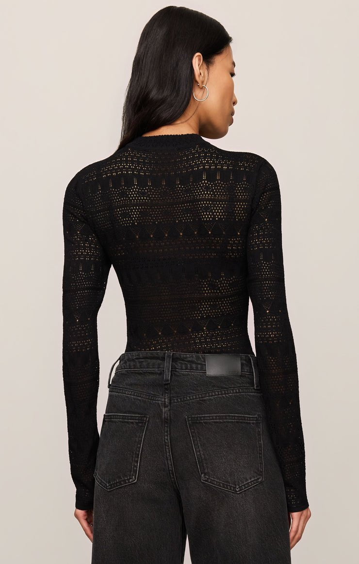 Avery Sweater Top in Black