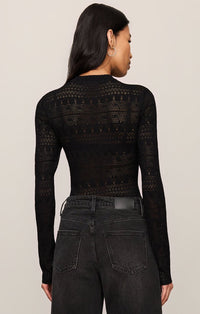 Avery Sweater Top in Black