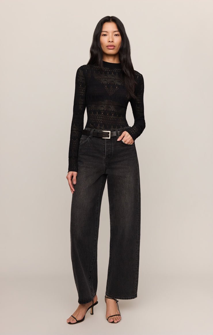Avery Sweater Top in Black