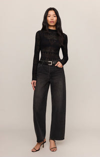 Avery Sweater Top in Black