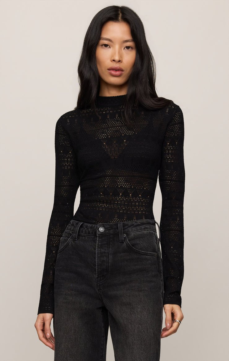 Avery Sweater Top in Black