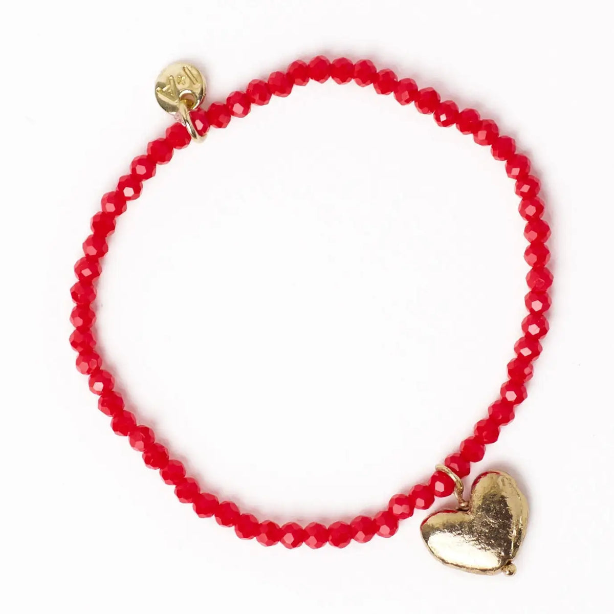 Janie Stretch Bracelet with Brass Heart Charm