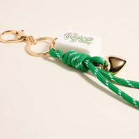 Mahjong Tile Puffy Heart Cord Keychain Bag Charm: Pink