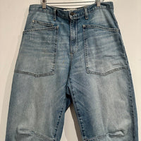 Shon Jean Mid-Rise Stretch Barrel Denim in Summer Wash