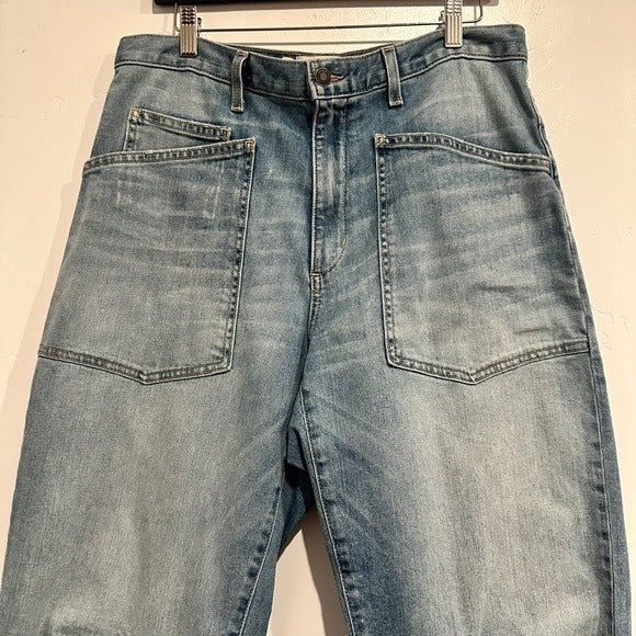 Shon Jean Mid-Rise Stretch Barrel Denim in Summer Wash