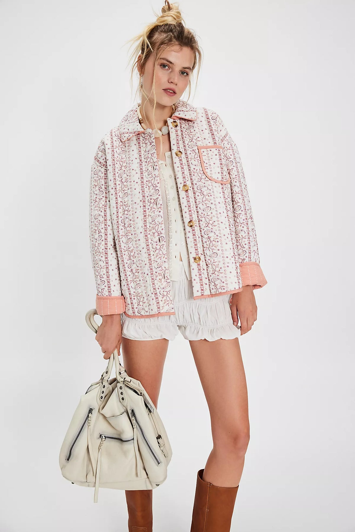 Alexie Jacket in Ivory - Vera Stripe