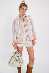 Alexie Jacket in Ivory - Vera Stripe