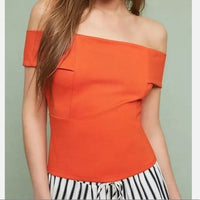 Deletta Orange OTS Top Size Small