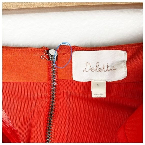 Deletta Orange OTS Top Size Small