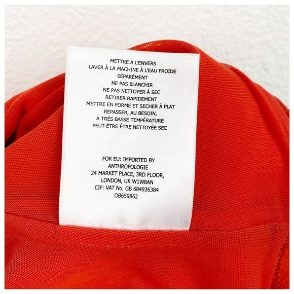 Deletta Orange OTS Top Size Small