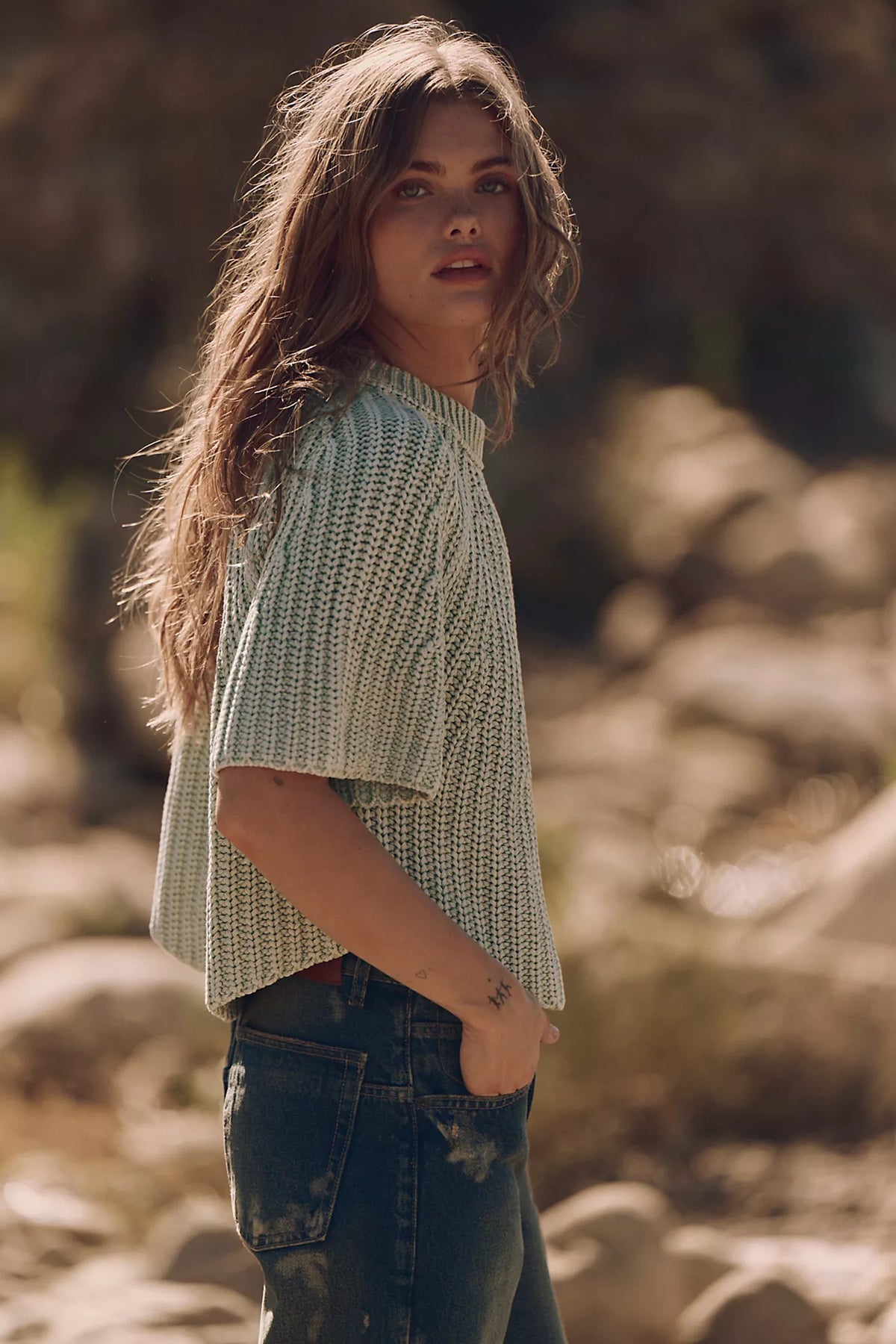 Amy Sweater Tee in Cameo Green