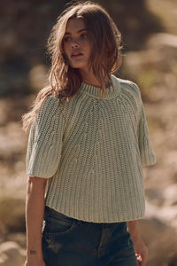 Amy Sweater Tee in Cameo Green