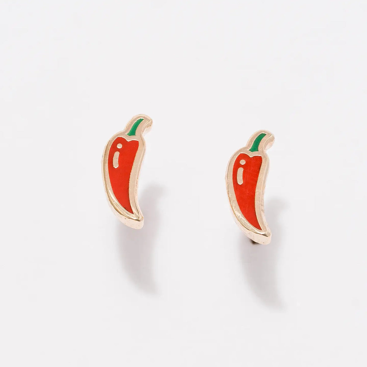 Hot Pepper Enamel Stud Earrings