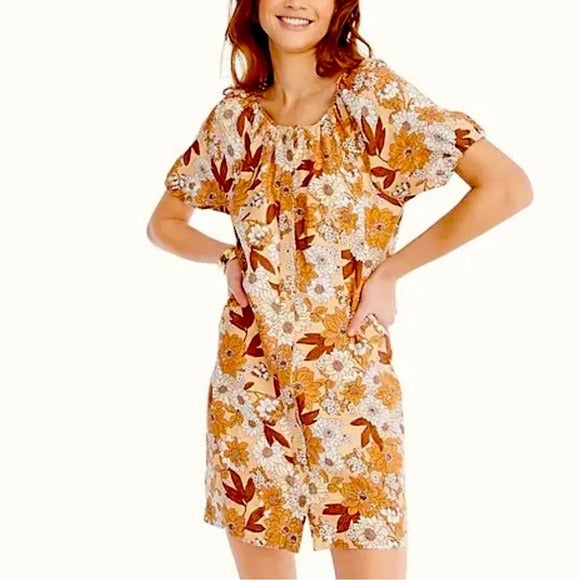 Linen Floral Dress