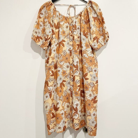 Linen Floral Dress