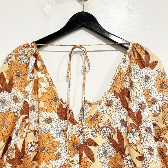 Linen Floral Dress