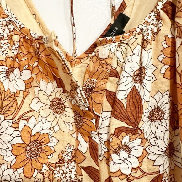 Linen Floral Dress