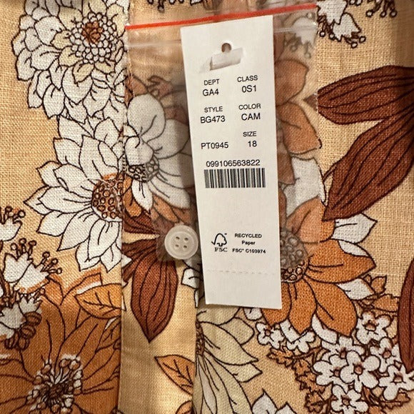 Linen Floral Dress