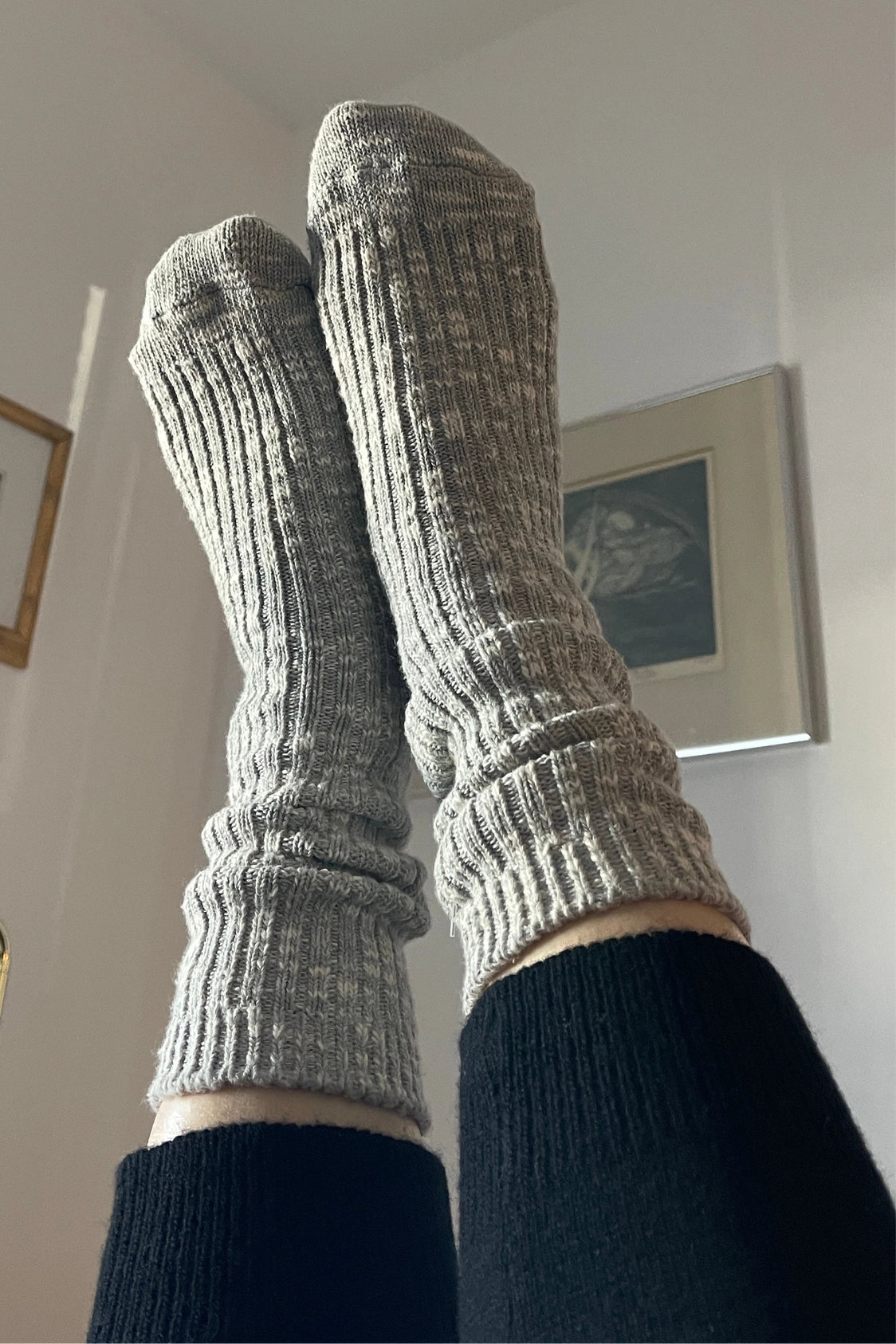Cottage Socks ~ Heather Grey
