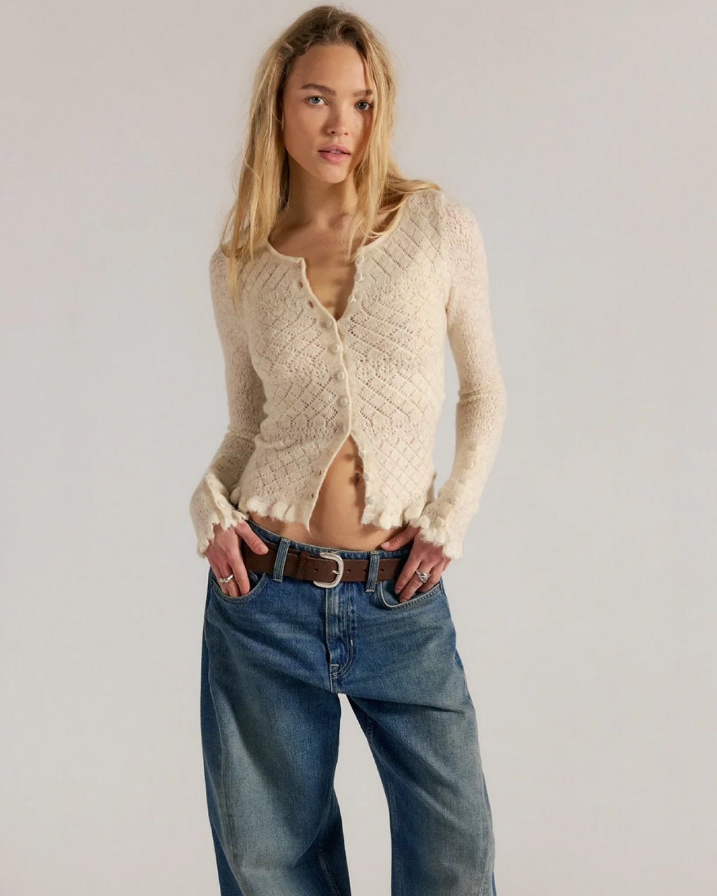 Love Cardi in Winter White Heather