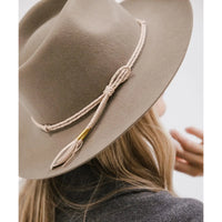 Lasso Braided Hat Band in Beige