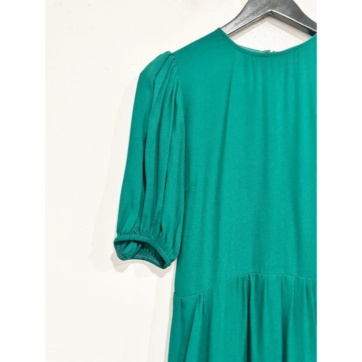 Dulce Puff Sleeve Mini Dress in Emerald Green - 0