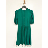 Dulce Puff Sleeve Mini Dress in Emerald Green - 0
