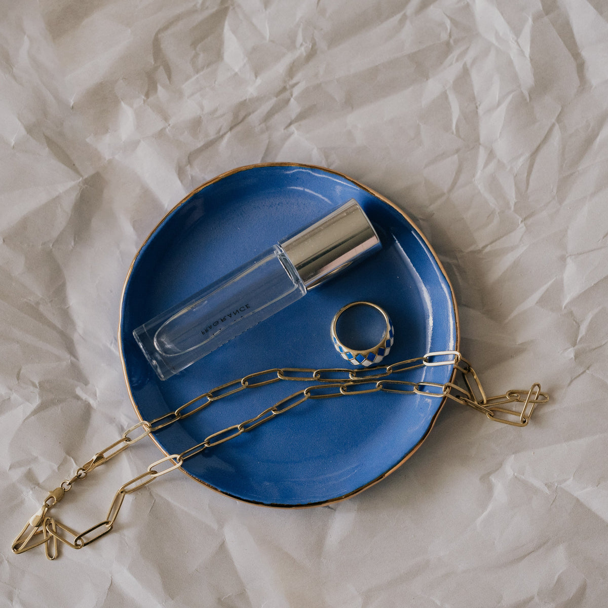 Gold Rim Trinket Dish