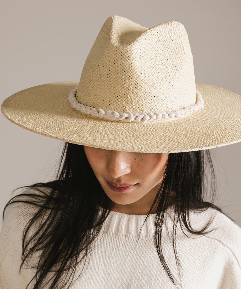 Braided Rope Hat Band in Natural White