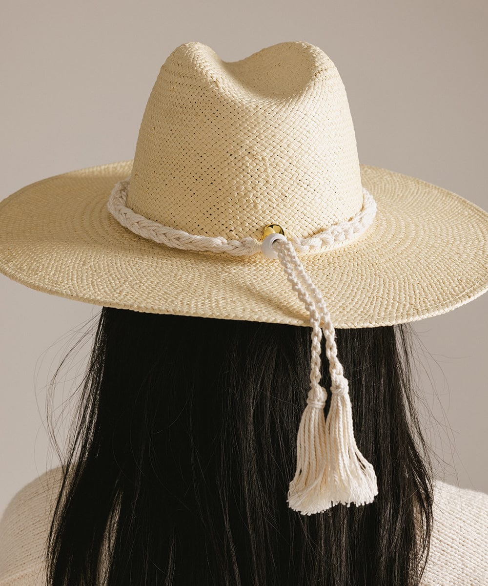 Braided Rope Hat Band in Natural White