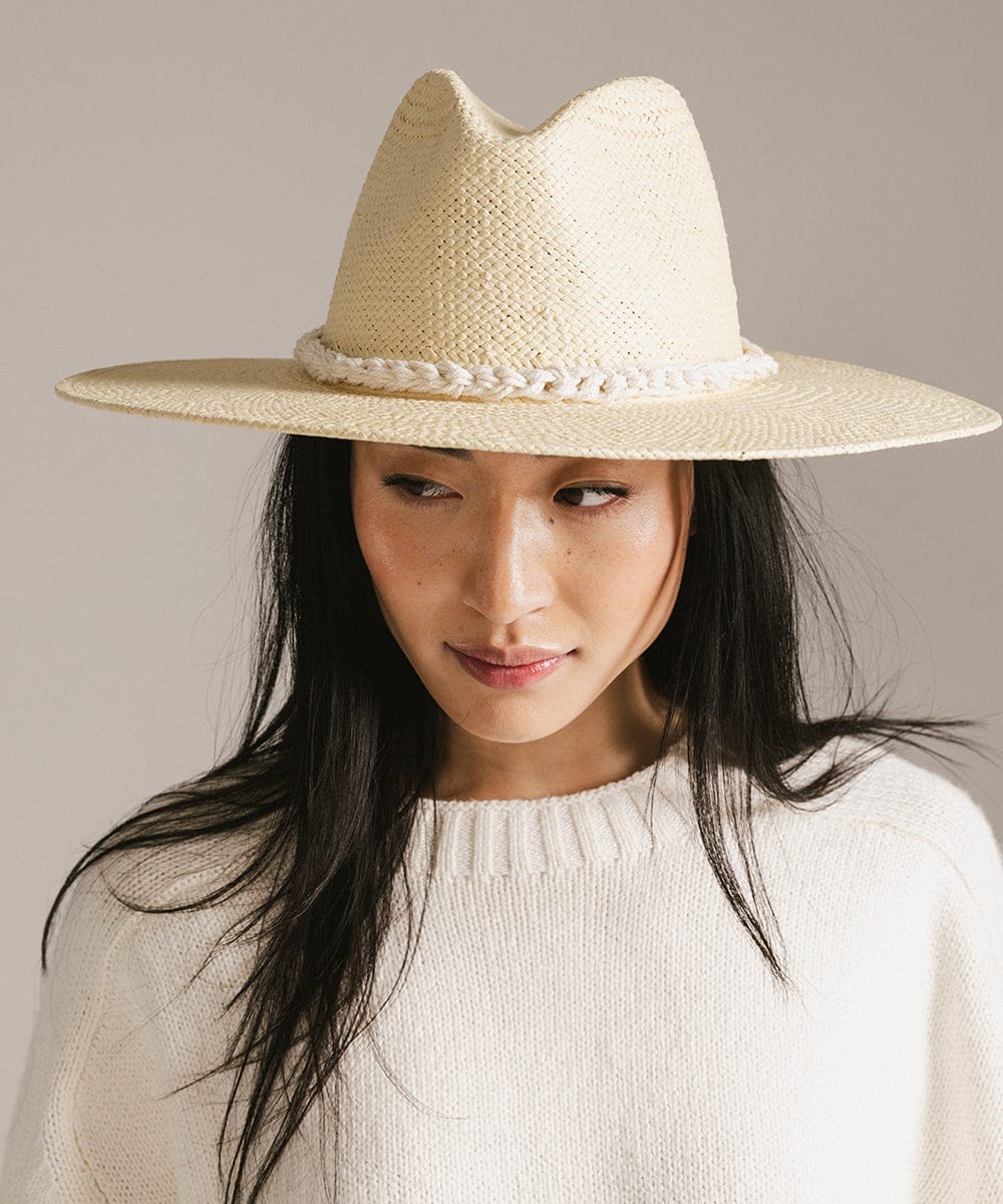 Braided Rope Hat Band in Natural White