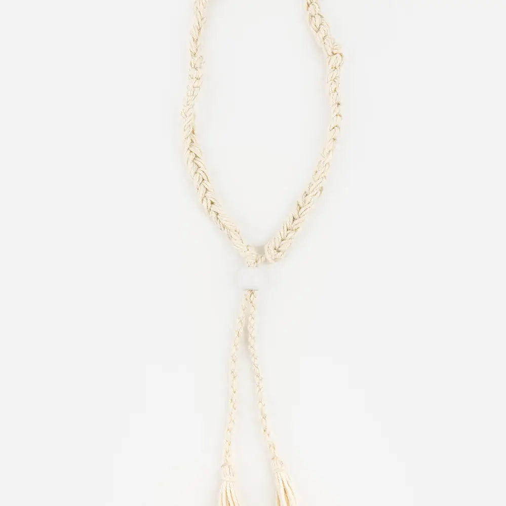 Braided Rope Hat Band in Natural White