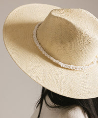 Braided Rope Hat Band in Natural White