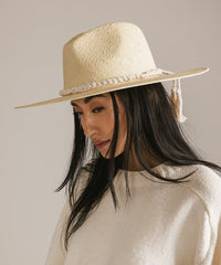 Braided Rope Hat Band in Natural White