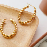 Brook Gold Braided Hoop Earring