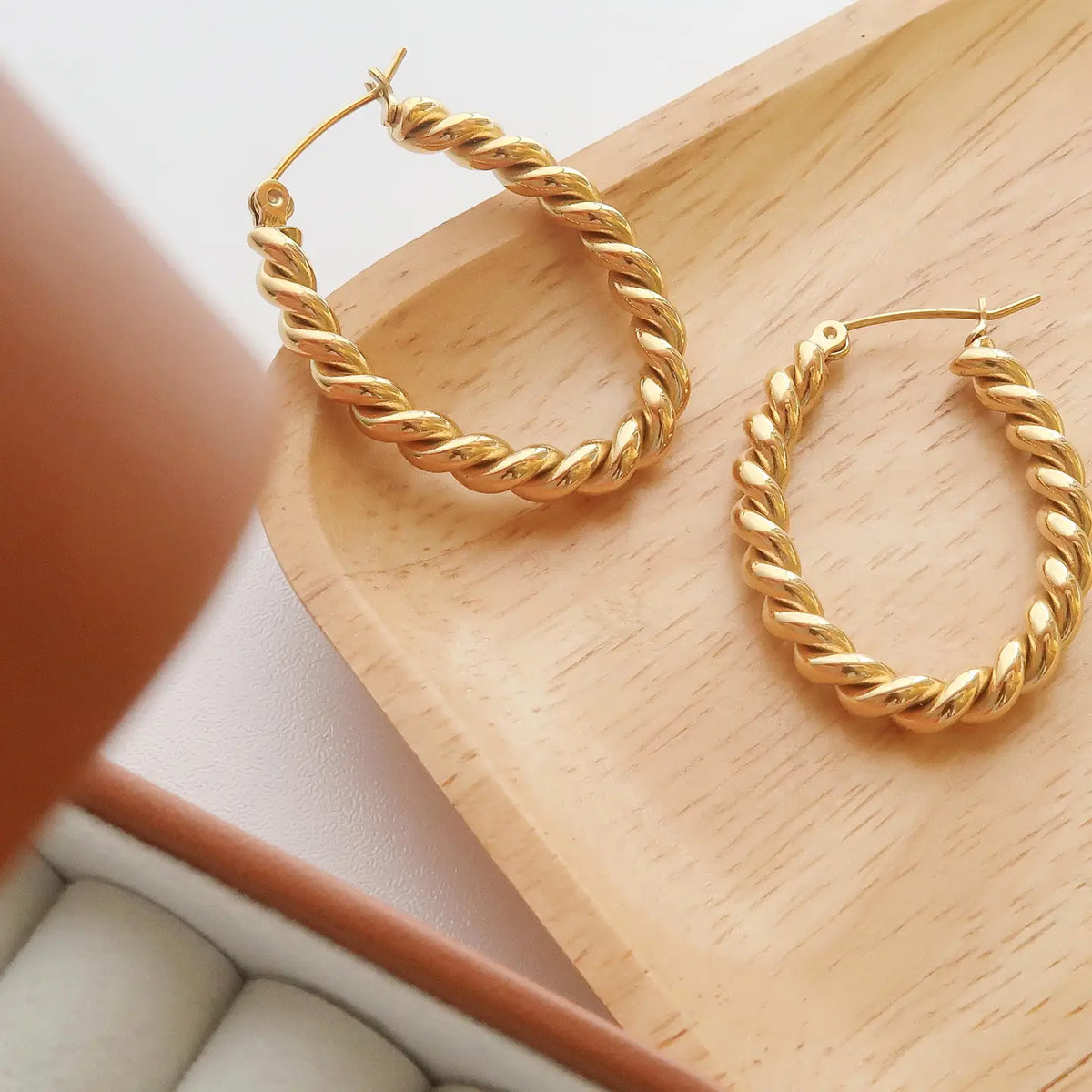 Brook Gold Braided Hoop Earring