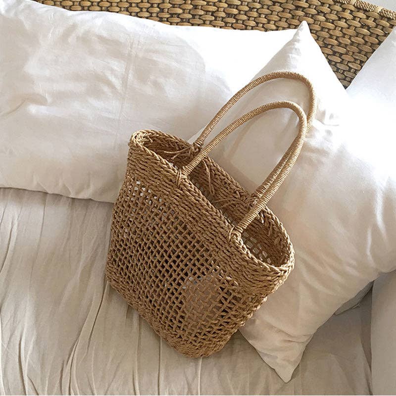 Simple Hollow Out Straw Woven Shoulder Bag