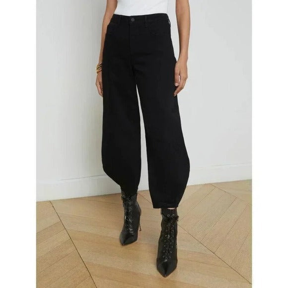Krista High Rise Black Tapered Leg Jeans - 25